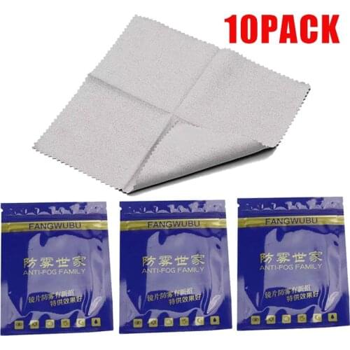 10PCS Reusable Anti-Fog Wipes Glasses Pre-moistened Antifog Lens Cloth Defogger Eyeglass Wipe Prevent Fogging for Glasses