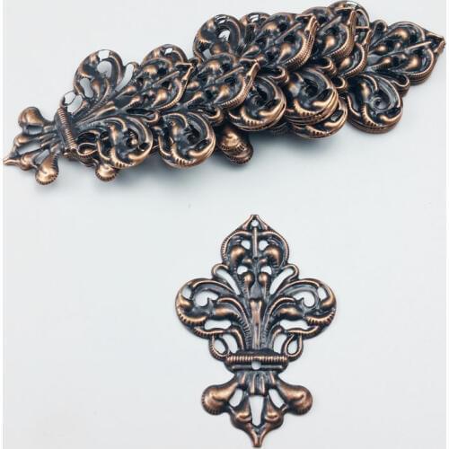 35x50mm 20pcs Wholesale Filigree crafts Hollow Embellishments Findings,Jewelry Accessories,Bronze Tone ornaments