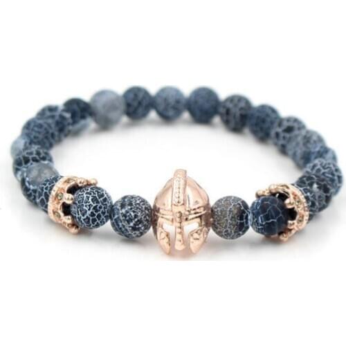 8mm tdc2 gold silver micro pave cz zircon cubic zirconia Bracelet adjusted nature stone bead Crown Frosted agate Onyx Bangles