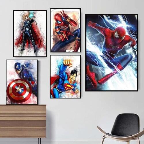 5D DIY Diamond Painting Cross Stitch Kits Marvel Movie Anime Superhero Diamond Embroidery Full Round Mosaic Painting Craft Gift
