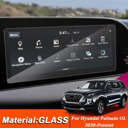 Car Styling GPS Navigation Screen Glass Protect Film Sticker For Hyundai Palisade 2020-Present Dashboard Display Film Accessory