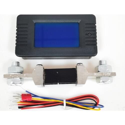 Peacefair Discharge Battery Meter Car Voltmeter Battery Capacity Tester Power Energy Impedance Resistance DC 0-200V 300A Shunt