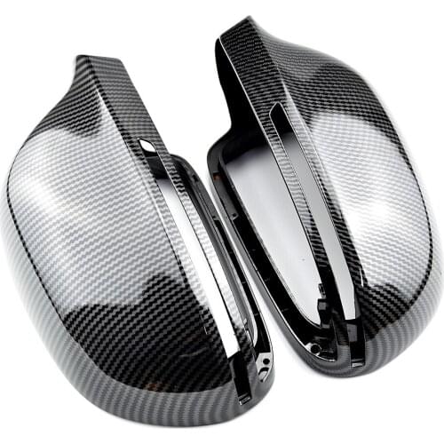 Side Mirror Covers Cap for Audi A6 C6 4F A4 A5 B8 8K Q3 (Carbon Look) SQ3 A8 D3 S4 S5 S6 S8 2008 2009 2012 A3 8P