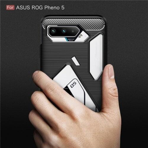 Carbon Fiber Pattern Luxury Funda TPU Bumper Case For Asus ROG5 Phone5 ROG Phone 5 Pro Ultimate 5pro 6.78 Cover Shockproof Shell