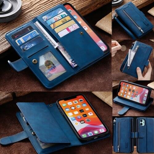 For Samsung Galaxy S8/S8 PLUS/S9/S9 PLUS/S10/S10 PLUS/S10E/S20/S20 PLUS/S20 Ultra/S20 FE Case Zipper Wallet Card Holder Cover