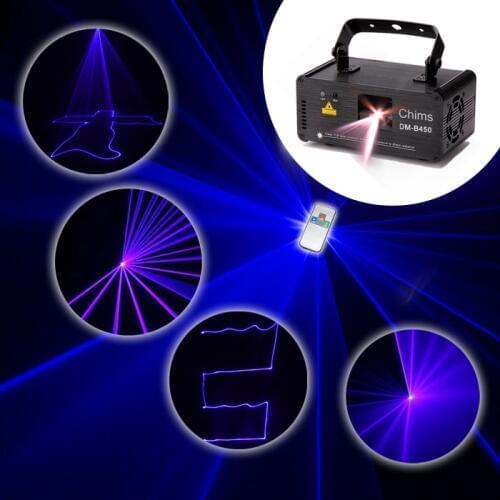 Chims DMX512 Control Stage Laser Lighting Blue Scanner Projector Colorful Powerful Bright Light Beam 450mW Channel Party Holiday