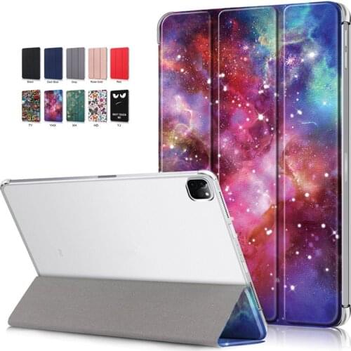 For iPad Pro 12 9 Case 2021 2020 2018 Folding Stand Clear Transparent Hard PC Back Smart Case for Funda iPad Pro 12 9 12.9 2021