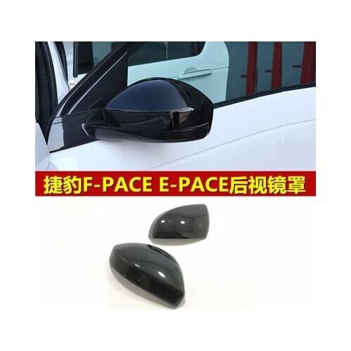 CHROME SIDE DOOR REAR VIEW MIRROR COVER TRIM carbon fiber FIT FOR Jaguar F-PACE fpace e-pace