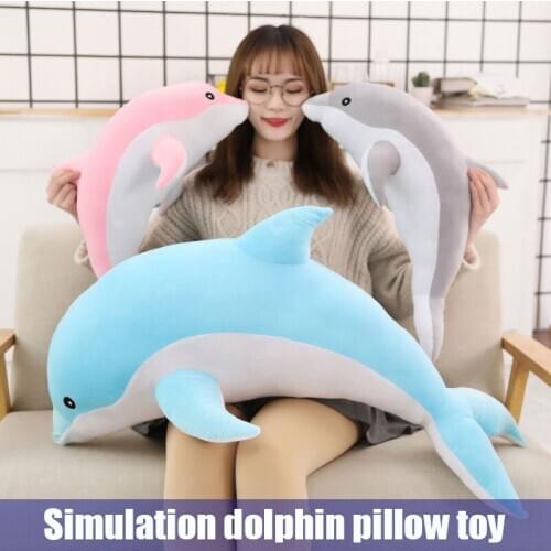 Dolphin Plush Stuffed Toy Girl Gift Pillow Doll Soft Cuddly Pillow Simulation Animal Doll Gift Children High Quality Girls Gift