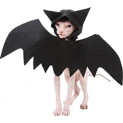 Pet Dog Cat Halloween Cosplay Clothes Bat Costume With Hood Halloween Party Fancy Dress Up Clothing Outfit Felt Cloth Pet Supply