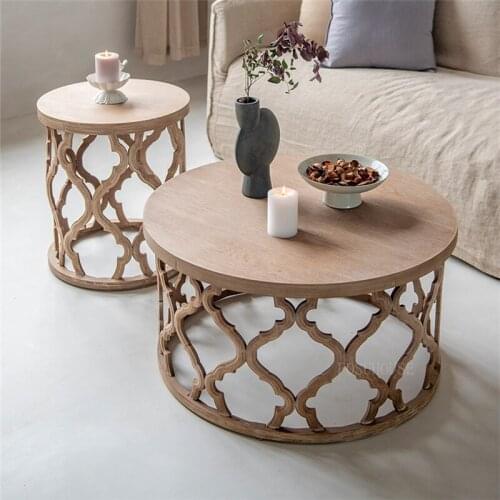 American Round Coffee Table Set Retro Coffee Tables Modern Minimalist Living Room Table Set Nordic Sofa Side Table Furniture