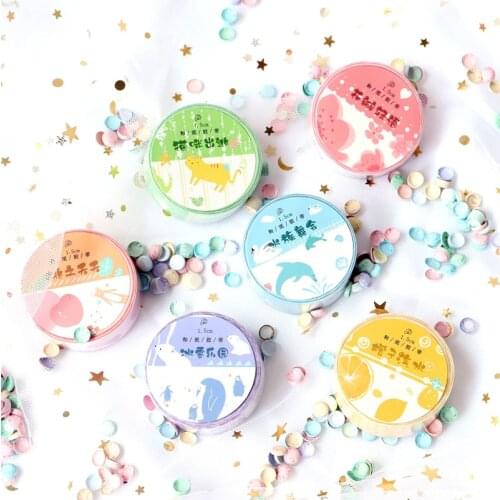 1 Roll Creamy Color Washi Tape Collage Series Handbook Album Diary DIY Sticker 1.5cm Wide