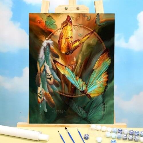 Dreamcatcher Wolf Paint By Numbers Set Oil Paints 50*70 Painting On Canvas Loft Wall Picture For Children For Wholesale