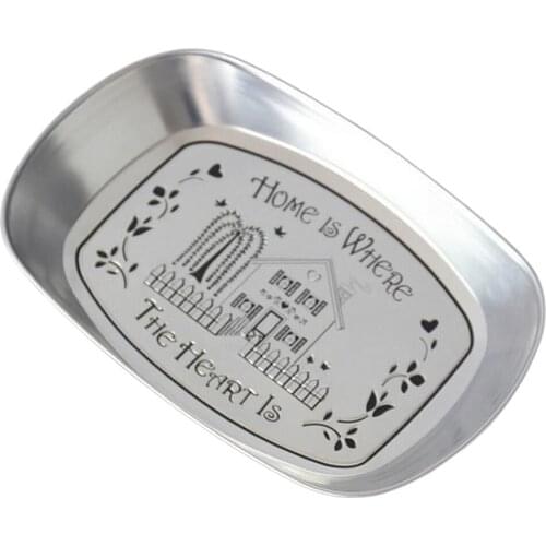 Country Style Metal Fruit Plate Dish Lazy Cupcake Tray Candy Box Silver