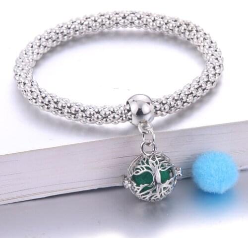 Fashion tree of Life Aroma Diffuser Bracelet perfume Essential Oil Diffuser Aromatherapy Pendant Locket Bracelet With Pads