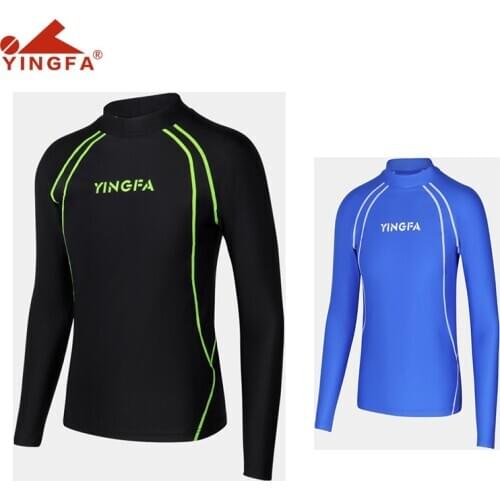 Yingfa mens rash guards beach long sleeves surfing swimming top shirts water sports gym wetsuits quick-drying upf 50+ new