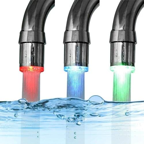 NEW Creative Kitchen Bathroom Light-Up LED Faucet Colors Changing Glow Nozzle Shower Head Water Tap Filter No Battery Supply