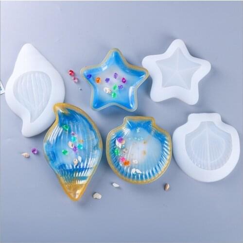 NEW Transparent Silicone Mould Dried Flower Resin Decorative Craft DIY Conch, star, shell, dish Mold epoxy resin molds for jewel