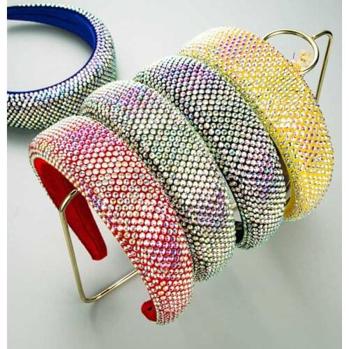 Velvet Full Rhinestone Hairband Bezel Vintage Hair Accessories 2021 New Fashion Crystal Hair Band Hoop Headband Headwear