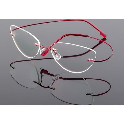 Glasses Titanium alloy Memory Flexible Rimless Frame Eyeglasses Optical Prescription Glasses for Women and Men Frame Shape