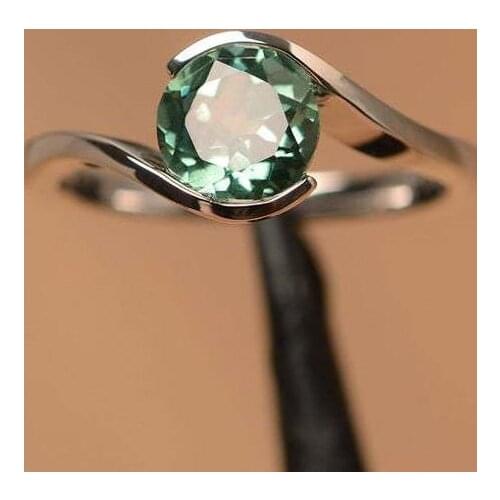 Wholesale 4 Colors Temperament Round Crystal Engagement Ring For Women Party Wedding Rings Fashion Jewely Hand Accessories