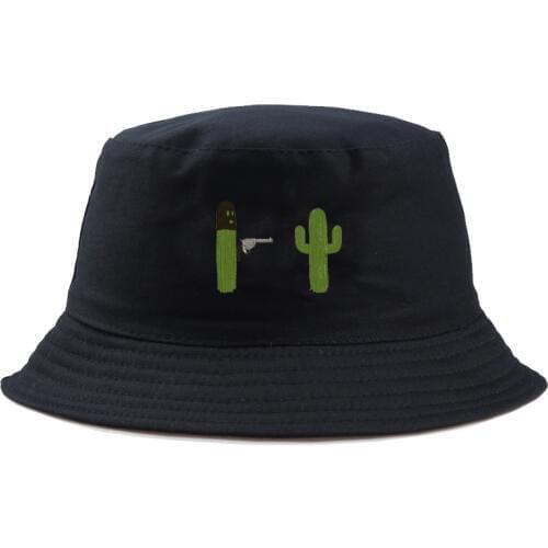 Summer bucket hat for men women hip hop Cactus with Gun fisherman hat Adult panama bob hat funny hat for girl boy