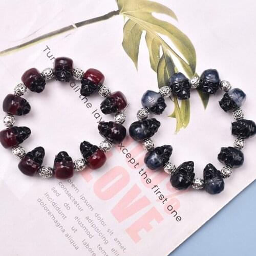 Silicone Mold Crystal Epoxy Resin Mold Skull Head Bracelet Beads Silicone Mould DIY Crafts Jewelry Making Tool