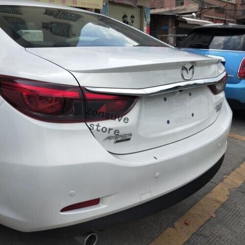 Use For Mazda 6 M6 2014--2018 Year Spoiler Sport ABS Plastic Carbon Fiber Look Rear Trunk Wing Car Body Kit Accessories
