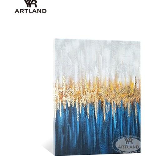 Wedding decoration for home wall Handmade canvas oil painting abstarct gold landscape hanging picture poster for living room