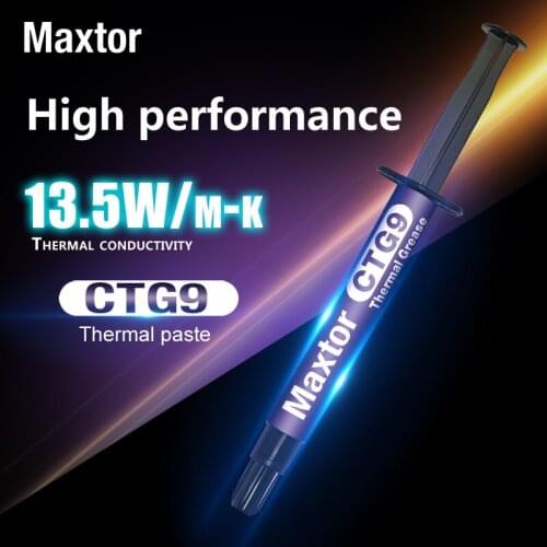 Maxtor CTG9 Thermal Paste 2g 13.5W/mk for AMD Intel Processor CPU Cooler Computer Cooling Fan VGA GPU Compound Heatsink Plaster