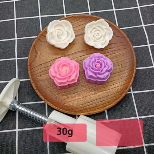 Three-dimensional Thickened Plastic Material Moon Cake Mould Roses Shape Cantonese Hand Pressure 30g Or 125g Baking T84F