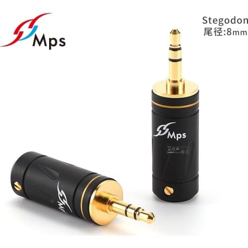 1Pcs MPS stereo 3.5 audio plug small three-core 3 section dual-channel audio cable Stegodon enlarged tail sleeve 8mm