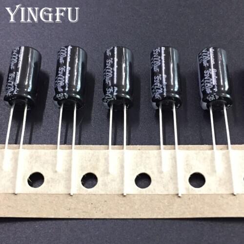 10pcs/100pcs 220uF 35V RUBYCON YXG Series 8x16mm High Ripple Current Long Life 35V220uF Capacitor