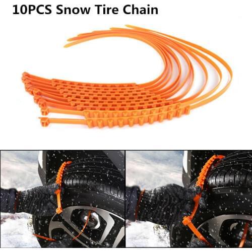 10PCS/set Car Tyre Anti-skid Chain Emergency Tire Anti-slip Chain For Sand Road Snow Road With Gloves Snow Shovel Universal