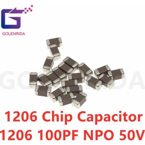 100pcs 100PF NPO 5% 50V 1206 100P 0.1NF smd capacitor