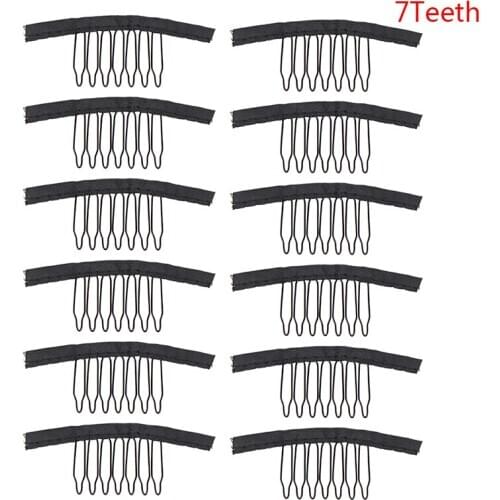 12Pcs Hair Wig Cap Combs Extensions Clips With Lace For Wig Cap Wig Accessories