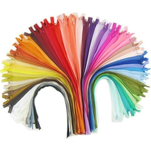 18pcs 40cm Multi-colored Nylon Invisible Coil Zippers Closed End DIY Sewing Craft