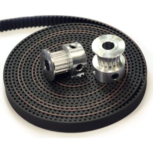 2pcs Aluminum GT2 16T Pulley + 2M Belt for RepRap 3D printer Prusa i3 Mendel