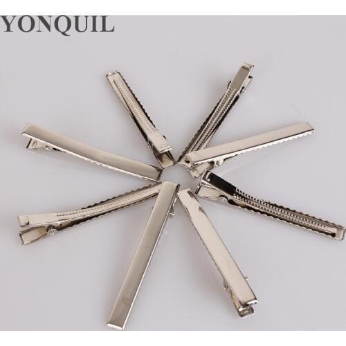 200Pcs/Lot Wholesale New Prong Barrettes & Brooch Clips Finding, Alligator Clips Crocodile Clips 75MM Fit Jewelry DIY