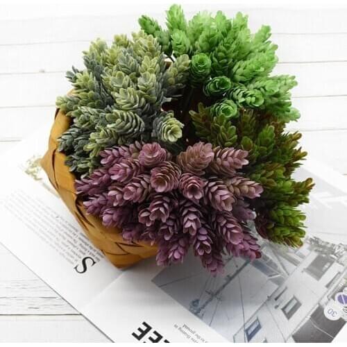 30 Heads Artificial Small Pineapple Plant Green Leaf Artificial plant Plastic Tree Leave Fake Flower DIY Wedding Home Decoration