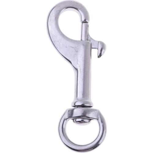 316 Stainless Steel Hook Swivel Eye Bolt Snap for Scuba Diving Diver 68mm Single Head Hook Spring