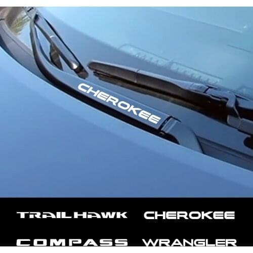 4PCS Auto Decor Stickers For Jeep Renegade Wrangler JK Rubicon Cherokee Patriot Trail Hawk Compass Car Window Wiper Accessories