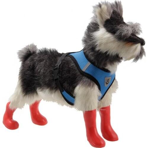 4Pcs Fashion Morden Dog Puppy Shoes Waterproof Non Slip Stretchy Flexible Pet Protective Rain Boots Dogs Supplies