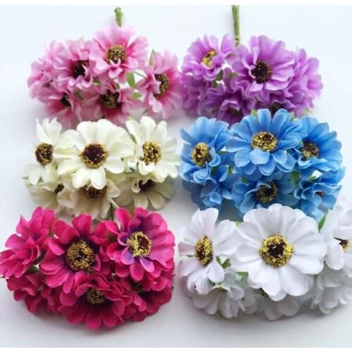 WedFavor 4cm Artificial Chrysanthemum Silk Fabric Gerbera Daisy Flowers For Garland Hair Wrist Flower Corsage Wedding Decoration