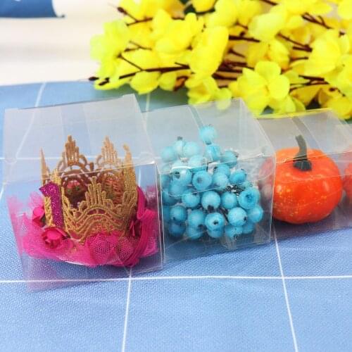 50pcs Transparent Square Candy Box Souvenir PVC Chocolate Gift Packaging Box For Baby Shower Birthday Wedding Event Party Hot