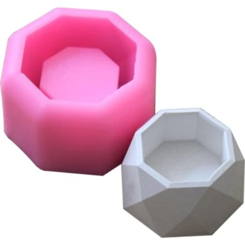 Diamond Concrete Flower Pot Vase Slicone Mould Creative Geometric Gypsum Succulent Plant Flower Potted Molds Candle Making Tools