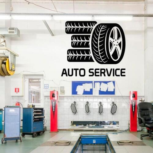 Auto Service Glass Decal , Tires-styling Wall Vinyl Sticker, Repair, Car Washing,Window Sticker,customized Wall Decoration CS03