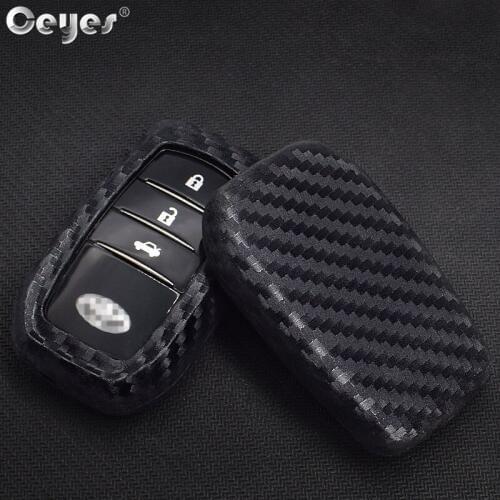 Ceyes Auto Key Carbon Fiber Covers Car Styling Case For Toyota Chr Rav4 Avensis Aygo Camry Auris Yaris Protect Shell Accessories