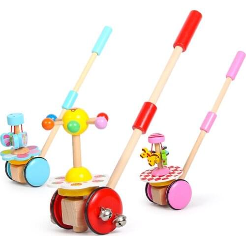Wooden Tweezel 0 Baby 1 Single-Rod Walking Wheelbarrow 2-year-old 3 Baby Walking Small Airplane Toy