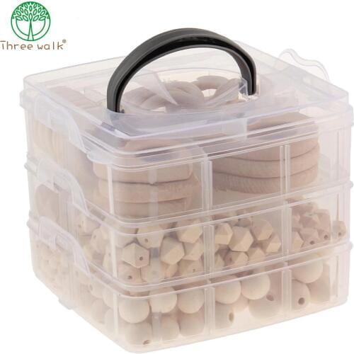 Baby Nursing Jewelry Combination Package Natural Geometry Beads Washable Wooden Beads Wood Ring DIY Teether Jewelry Making